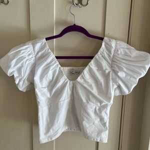 Abercrombie Puff Sleeve Crop Top